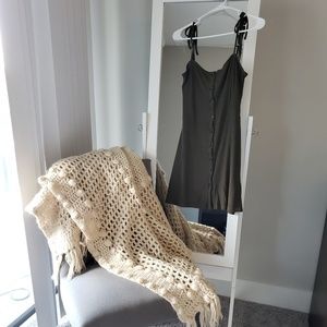 Topshop Button Down Ribbed Mini Dress Olive 6